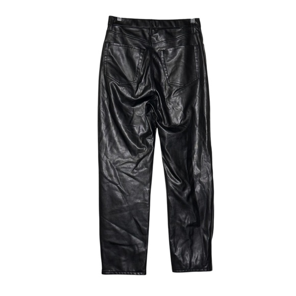 Abercrombie Ankle Straight Ultra High Rise Faux Leather Pants Black Sz 29/8 LONG - Picture 3 of 9